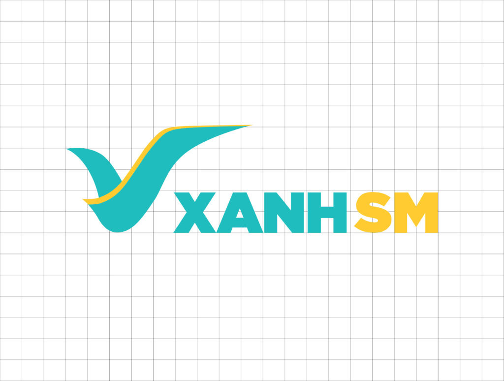 Phiên bản logo xanh sm taxi vector đơn sắc thể hiện tính ứng dụng linh hoạt