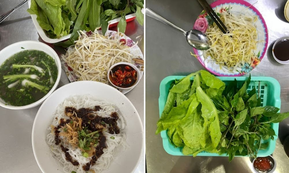 Phở khô Gia Lai tại quán Bé Tư với định lượng đầy đặn