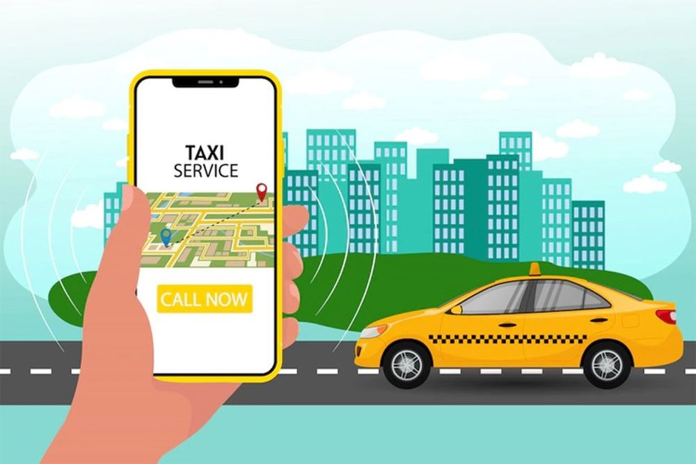 Phương tiện taxi đang hoạt động tại một con đường ở Bắc Ninh