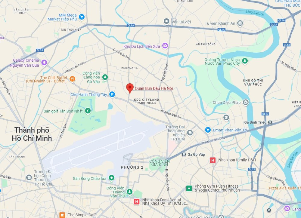 Quán Bún đậu Hà Nội Gò Vấp gần khu dân cư Cityland Park Hills