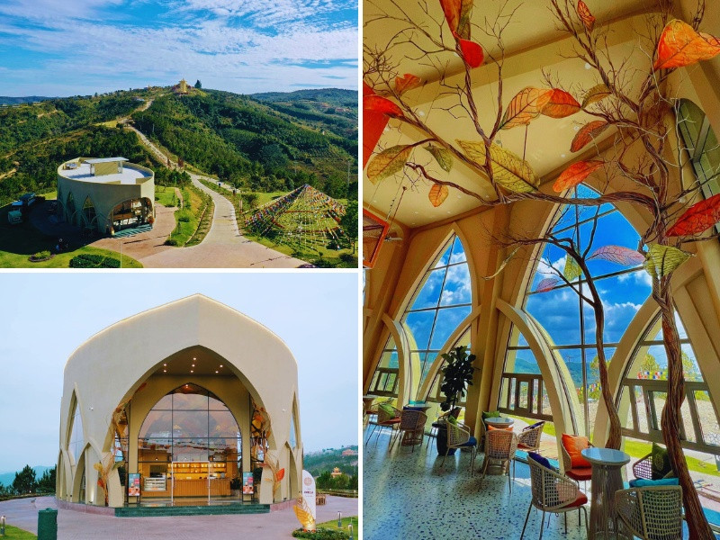 Quán Cafe Chiếc Lá với view 360 độ ở Samten Hills Dalat