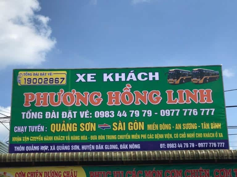 Quầy vé tại văn phòng của Nhà xe Phương Hồng Linh tại Sài Gòn và Buôn Ma Thuột