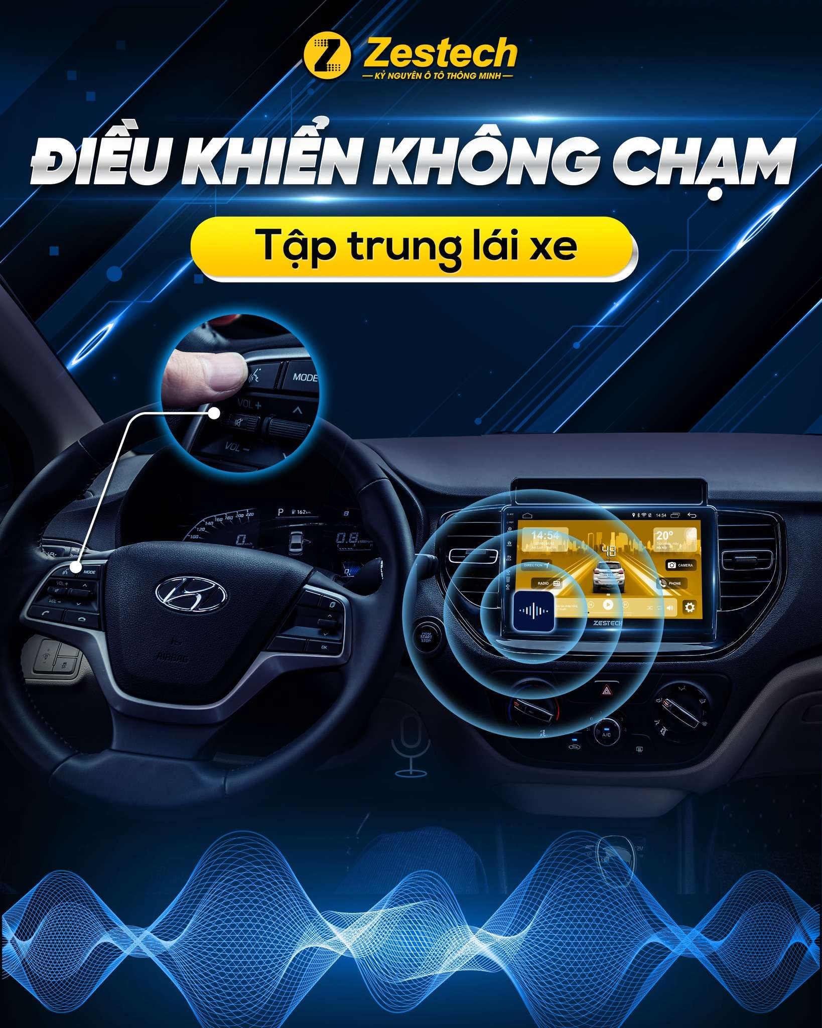 Ra lệnh giọng nói thông minh Kiki trên màn hình Zestech Z800+ cho ô tô