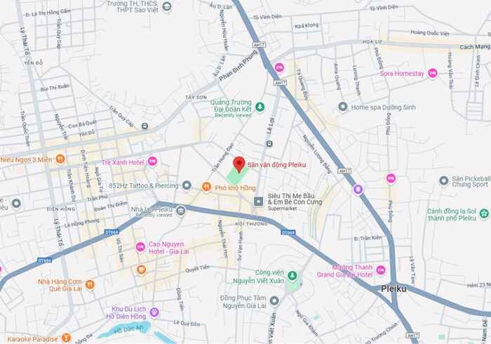 Vị trí của sân vận động Pleiku
