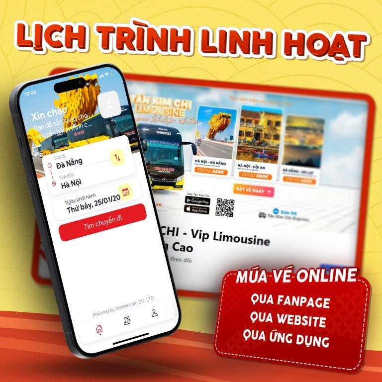 So sánh và đặt vé Nhà xe Tân Kim Chi qua nền tảng trung gian
