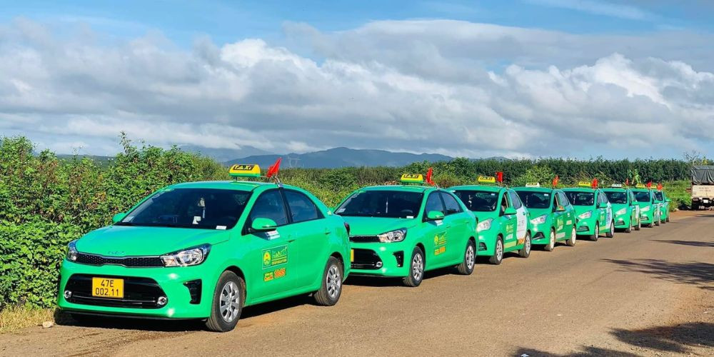 Số taxi Phước An Đắk Lắk - Xe Taxi Mai Linh màu xanh lá đặc trưng tại Đắk Lắk