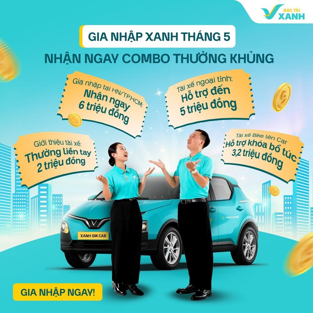 Tài xế Xanh SM chuẩn bị đón khách, thể hiện sự chuyên nghiệp