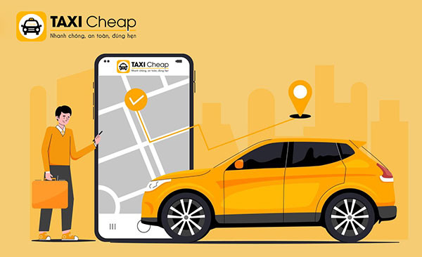 Taxi 4 chỗ di chuyển trên đường cảnh quan Xuyên Mộc, sẵn sàng phục vụ tại Bình Châu.