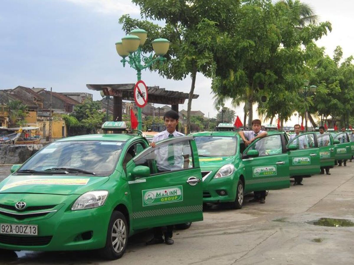 Taxi Mai Linh Chu Lai với màu xanh lá đặc trưng