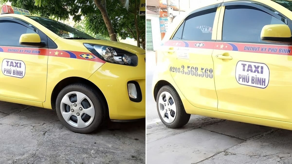 Taxi Phú Bình với giao diện xe nổi bật và dịch vụ tận tâm