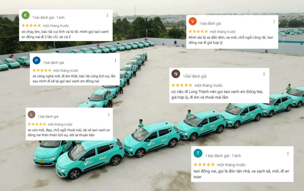 Taxi Xanh SM điện được đánh giá cao về chất lượng xe và tốc độ phục vụ tại Trảng Bom