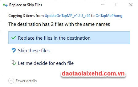 Thay thế file cũ khi cập nhật mô phỏng lái xe