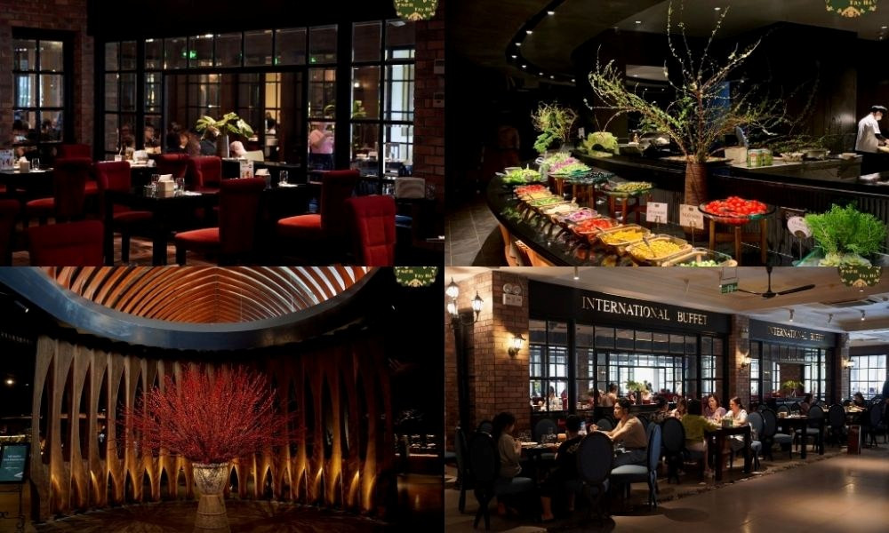 Thiết kế không gian hiện đại tại khu buffet Quốc Tế