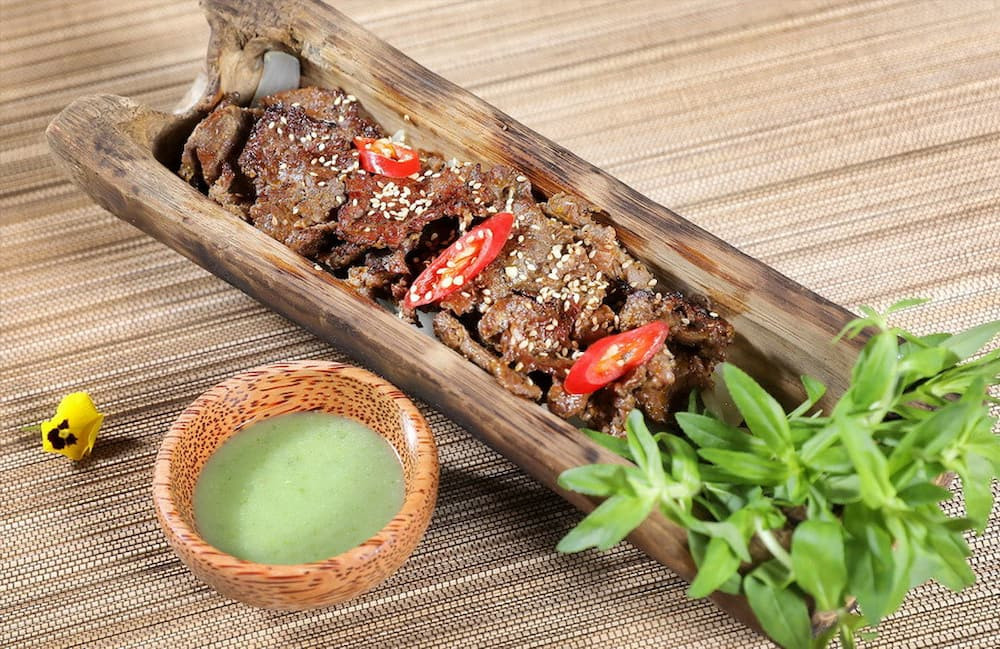 Thịt bò nướng ống tre giữ trọn hương vị ngọt mềm tự nhiên