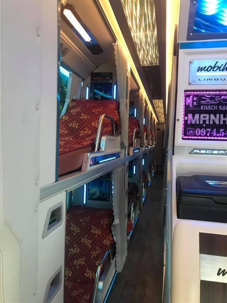 Tiện nghi bên trong xe khách Mạnh Hà tuyến Nghệ An Hải Dương