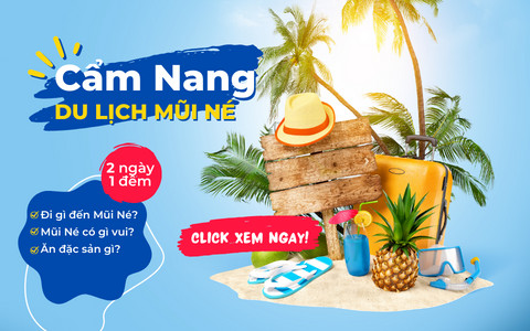Toàn cảnh bãi biển Mũi Né nhìn từ trên cao, điểm đến lý tưởng khi đi taxi từ Ga Phan Thiết đến Centara