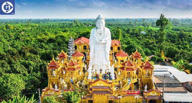 Toàn cảnh quần thể tượng Phật A Di Đà Chùa Phước Thành An Giang