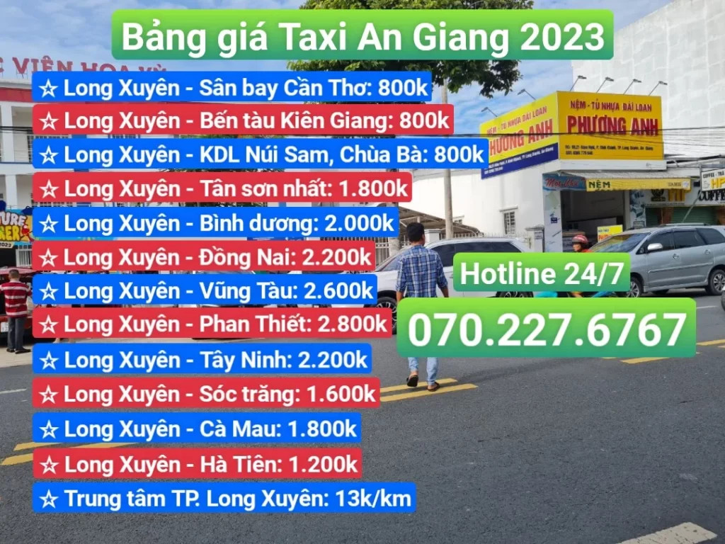 Tổng hợp các tuyến đi và giá taxi Long Xuyên đến các tỉnh