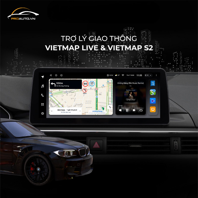 Trải nghiệm định vị chính xác với Vietmap Live và S2 trên màn hình Teyes Lux One.