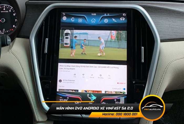 Trải nghiệm giải trí đa phương tiện trên màn hình Android xe Vinfast Lux SA2.0