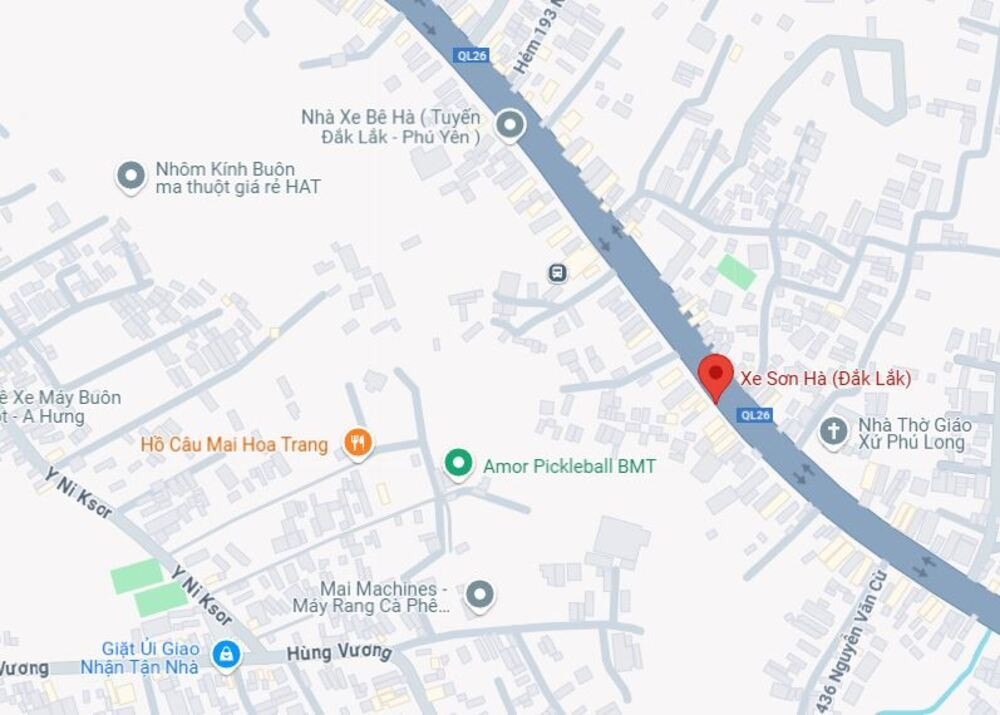 Trụ sở chính của Nhà xe Sơn Hà tại Buôn Ma Thuột, điểm đón khách trung tâm