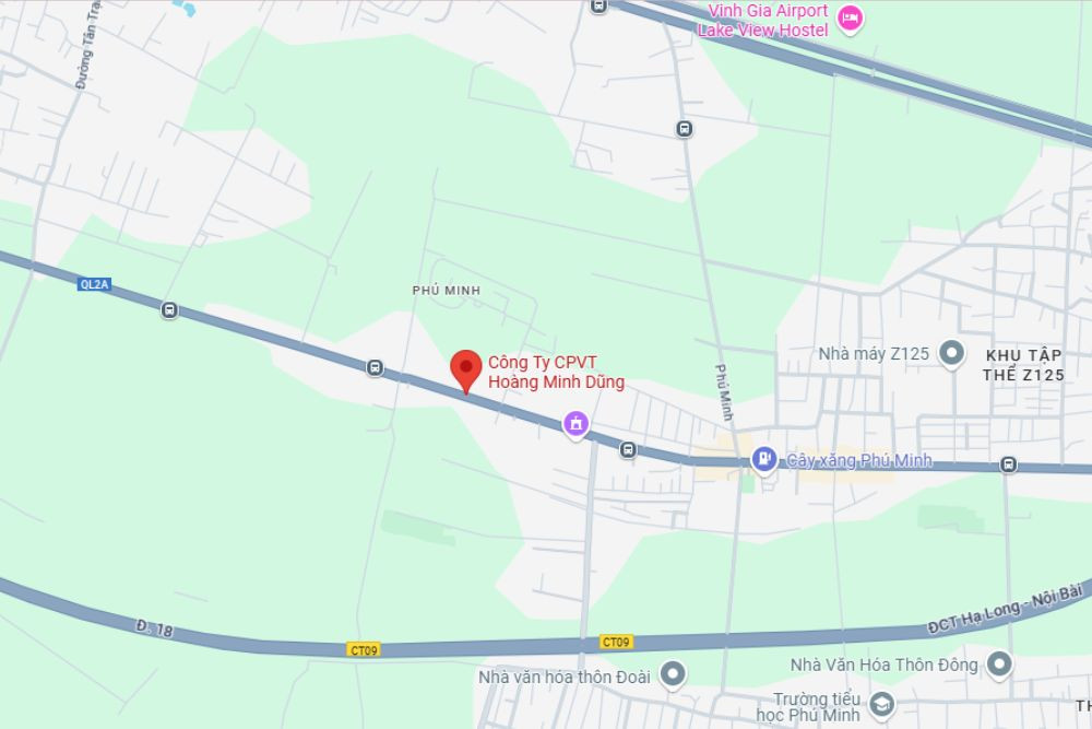 Trụ sở taxi 123 tọa lạc tại đường Quốc Lộ 2, Phú Minh, Sóc Sơn
