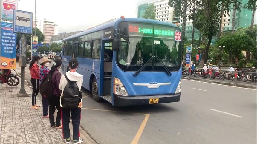 Tuyến xe 55 có thời gian hoạt động và giá vé hợp lý