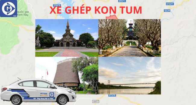 Ứng dụng đặt xe ghép tại Kon Tum hiển thị thông tin chuyến đi