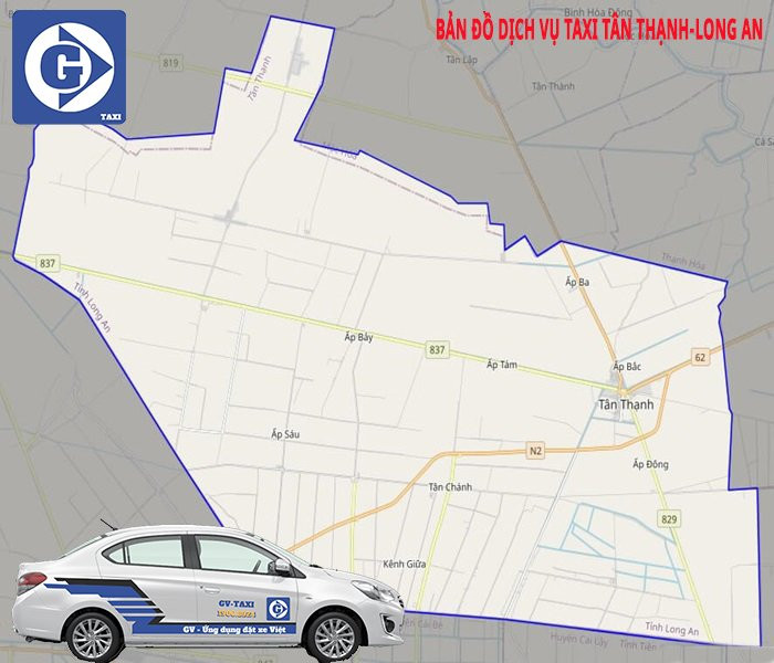 Ứng dụng đặt xe GV-Taxi tiện lợi tại Tân Thạnh Long An