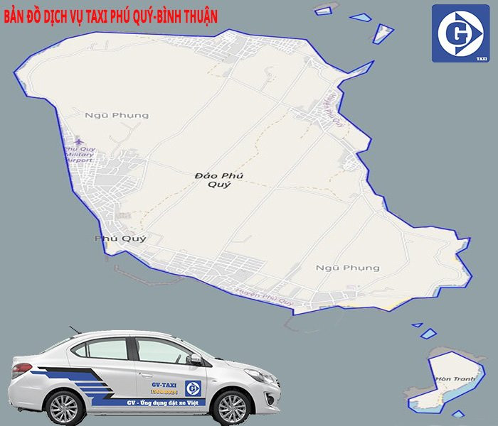 Ứng dụng đặt xe GV Taxi trên điện thoại tại Phú Quý Bình Thuận