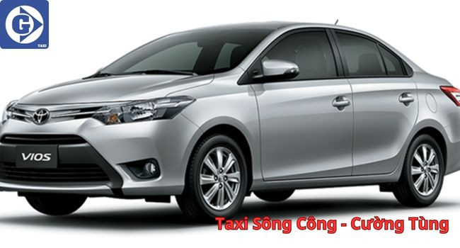 Ứng dụng taxi Sông Công Thái Nguyên trên nền ảnh xe