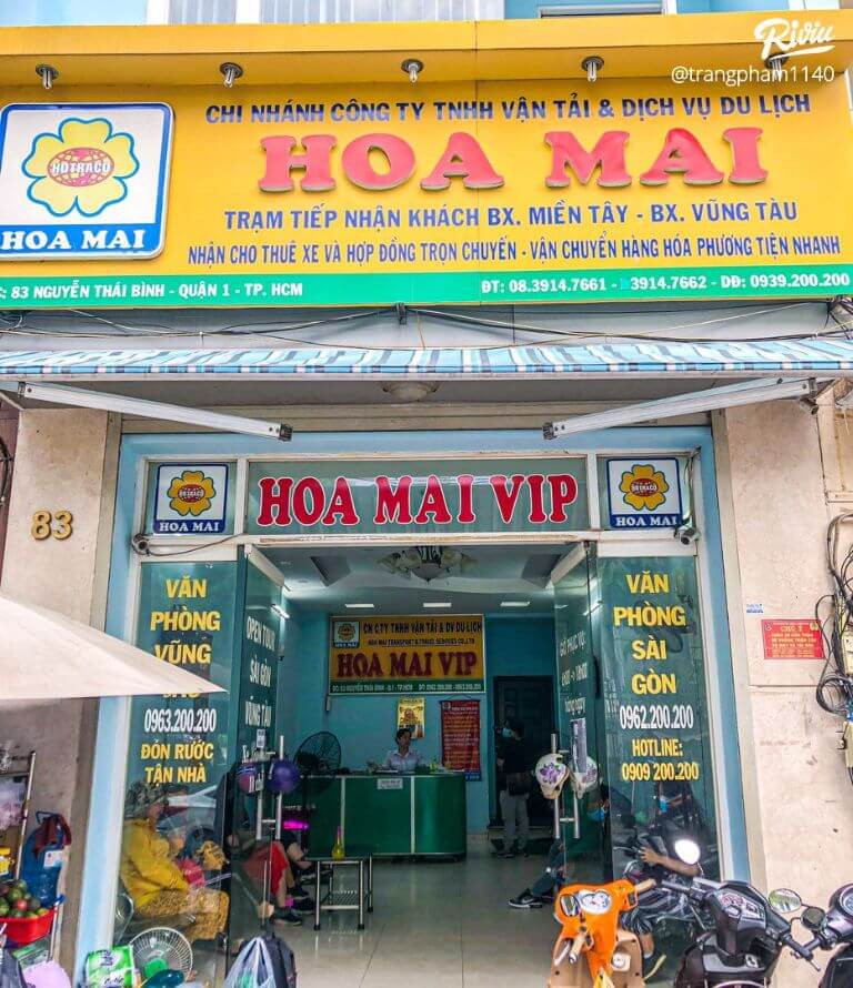 Văn phòng nhà xe Hoa Mai tại Vũng Tàu với không gian rộng rãi, khang trang