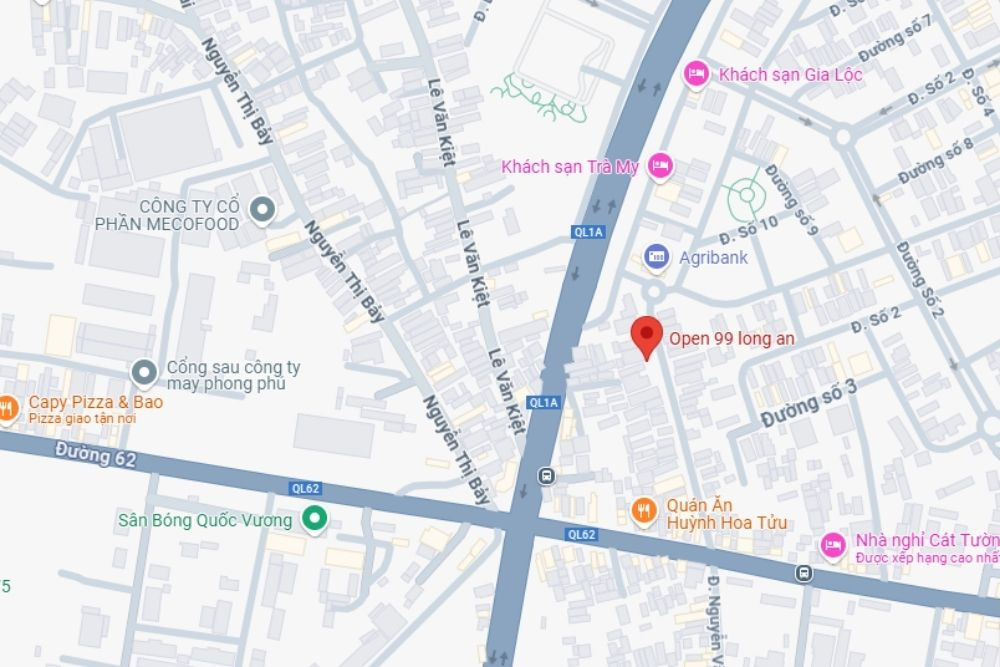 Vị trí chi nhánh Taxi Open99 tại Phạm Văn Chiêu, Phường 6, Thành phố Tân An, Long An
