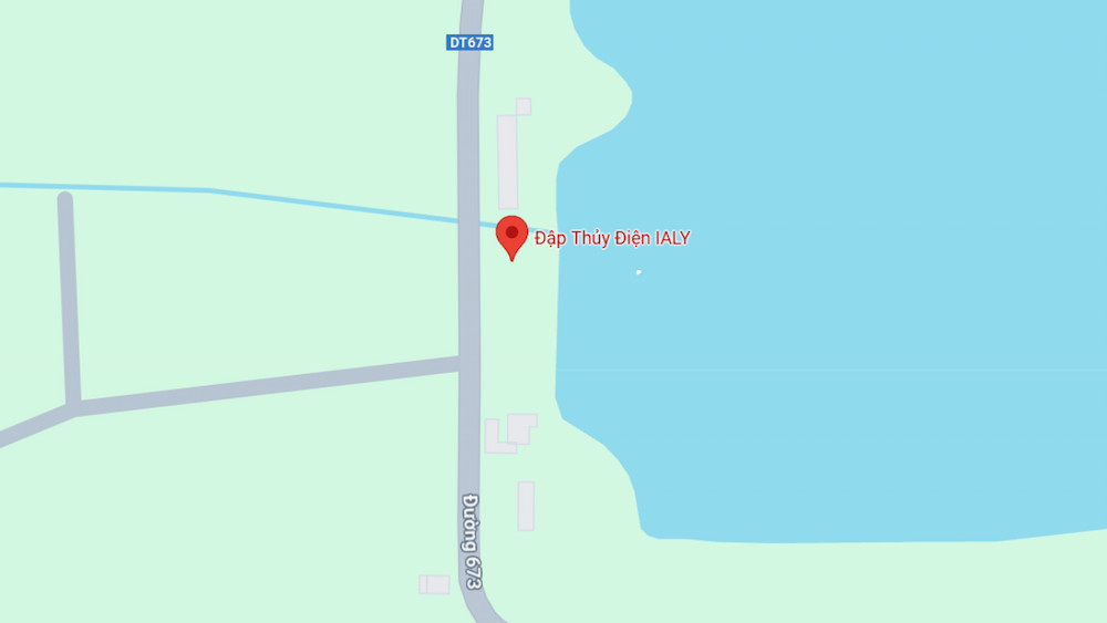 Vị trí chi tiết của đập thủy điện Ialy trên bản đồ