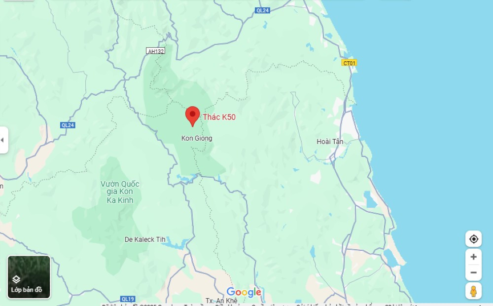 Vị trí địa lý của thác Hang Én Gia Lai trên bản đồ