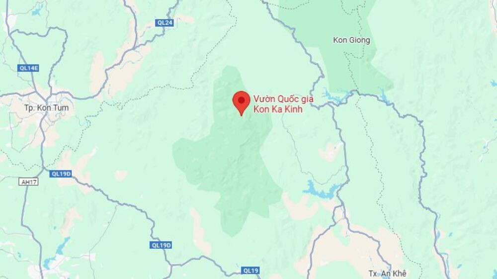 Vị trí địa lý của Vườn Quốc gia Kon Ka Kinh trên bản đồ Gia Lai