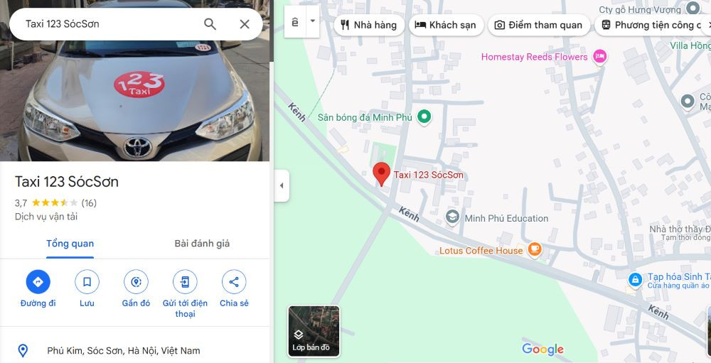 Vị trí trụ sở chính của Taxi 123 tại Hà Nội.