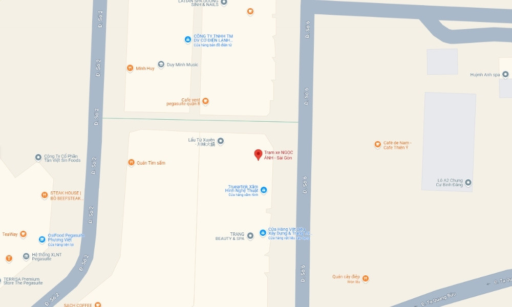 Vị trí văn phòng Nhà xe Ngọc Ánh tại Quận 8 Thành phố Hồ Chí Minh