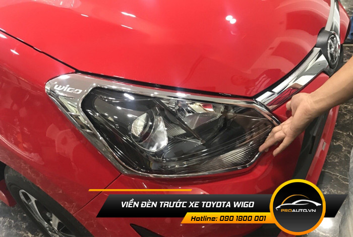 Viền đèn pha trang trí xe Toyota Wigo