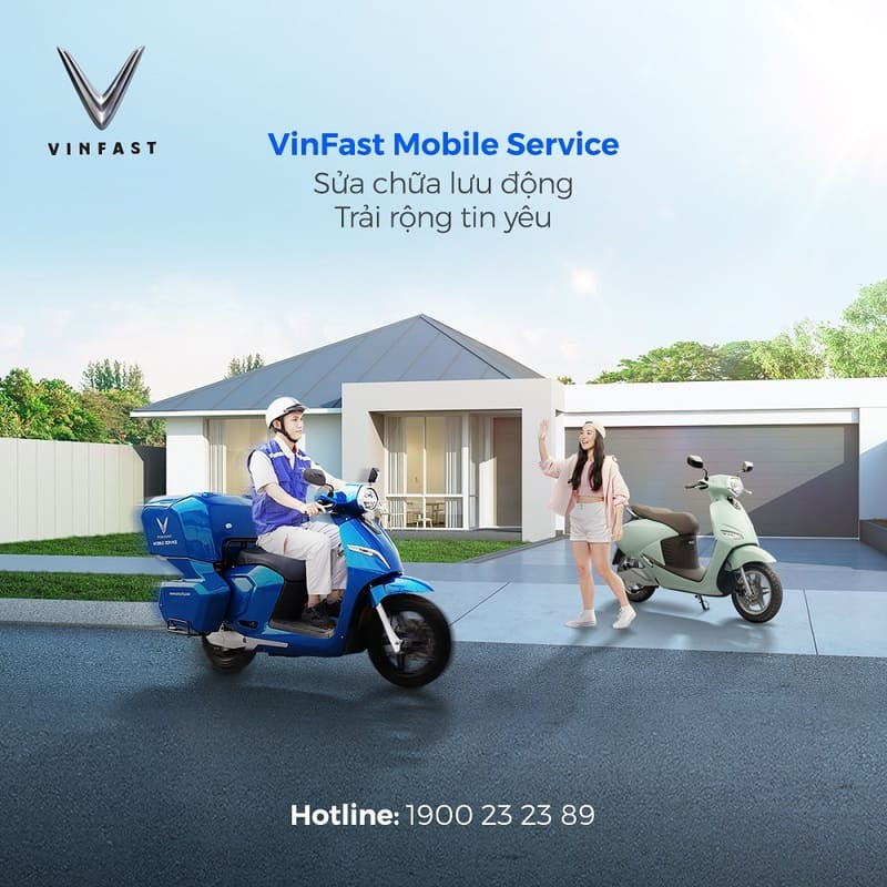 VinFast Mobile Service hỗ trợ sửa chữa xe máy điện tận nơi
