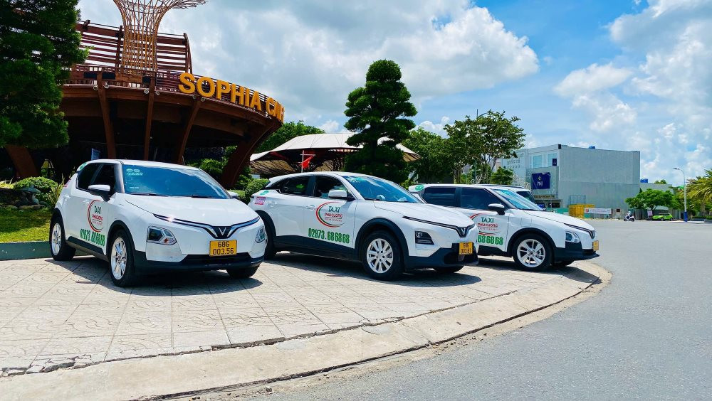 Xe điện đời mới của Taxi Phú Cường tại An Biên