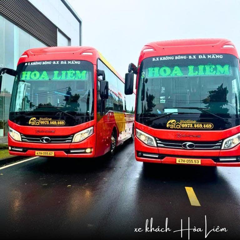 Xe giường nằm cao cấp của Nhà xe Hoà Liêm phục vụ tuyến Đắk Lắk Sài Gòn Đà Nẵng