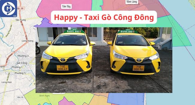 Xe Happy Taxi hoạt động tại Gò Công Đông