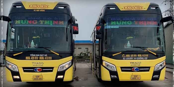 Nhà xe Hưng Thịnh khai thác chủ yếu tuyến Sài Gòn ⇄ Quảng Ngãi và Sài Gòn ⇄ Bình Định