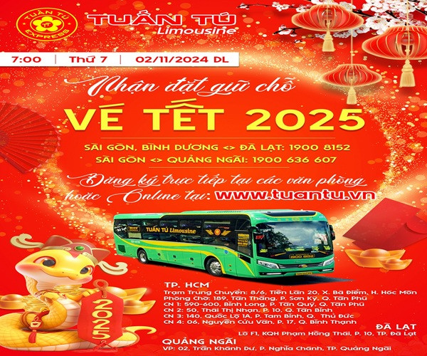 Xe khách chất lượng cao sẵn sàng phục vụ hành khách đặt vé xe Tết