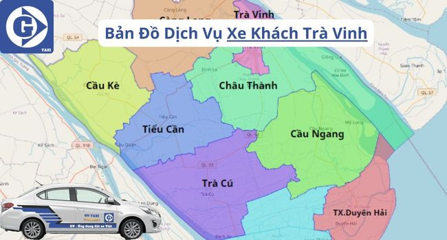 Xe khách di chuyển trên đường tại Trà Vinh