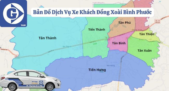 Xe khách Đồng Xoài Bình Phước với xe màu xanh đặc trưng