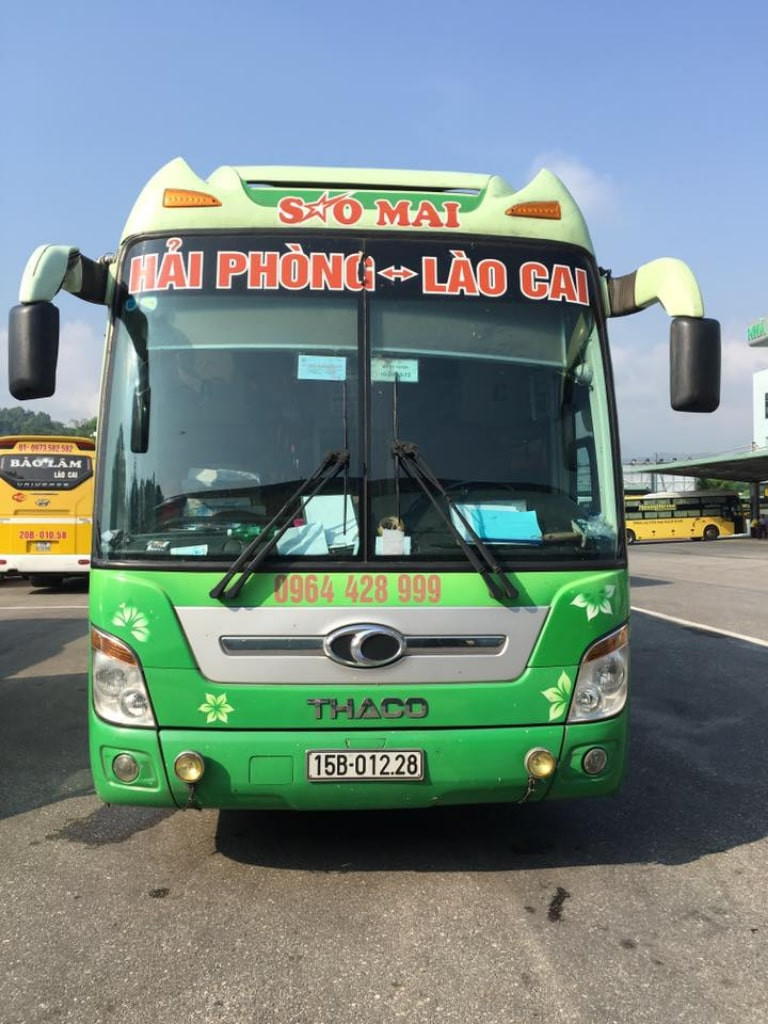 Xe khách Sao Mai nổi bật với thiết kế hiện đại trên tuyến Hải Phòng Lào Cai