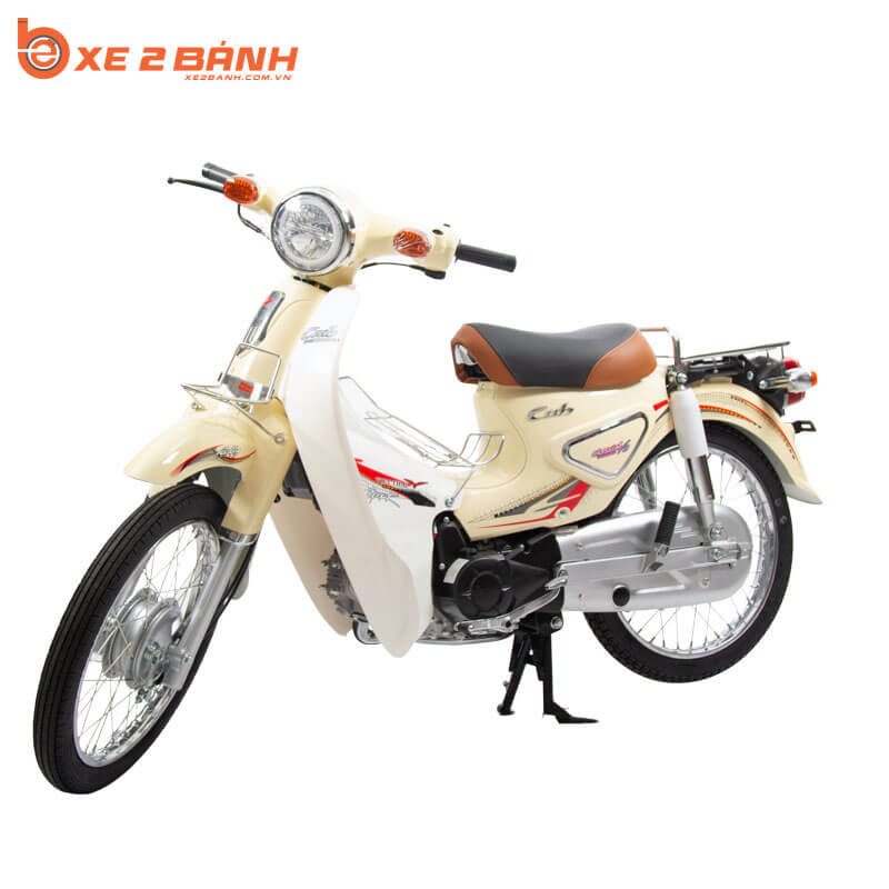 Xe máy Cub 81 50cc Việt Thái màu kem cho học sinh