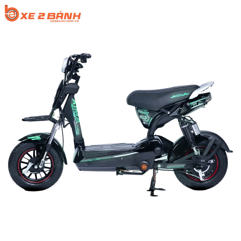 Xe máy điện AIMA 133M màu đen xanh lá cây, mẫu xe bền bỉ cho học sinh